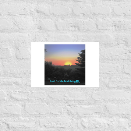 Beautiful Sunset Sinari Photo paper poster with realestatematching with key Logo