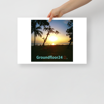 Beautiful Sea View Photo paper poster with Groundfloor24 with House Logo