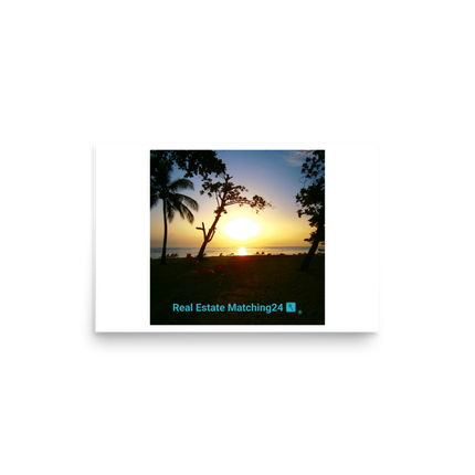 Beautiful Sea View Photo paper poster with realestatematching24 with key Logo