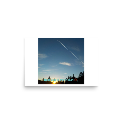Attractive Sunset Sinari Photo paper poster with realestatepartner24 with house Logo