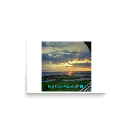 Natural View Photo paper poster with realestatematching24 with key Logo