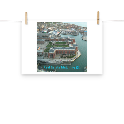 Nice City Photo paper poster with realestatematching with key Logo