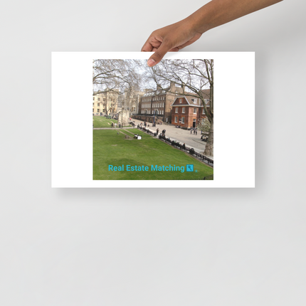 Beautiful Park Photo paper poster with realestatematching with key Logo