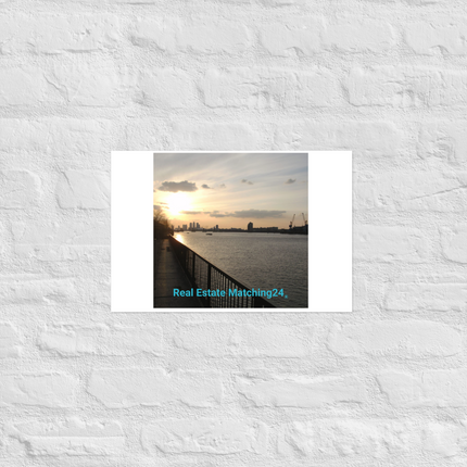 Awesome River View Photo paper poster with realestatematching24 without key Logo