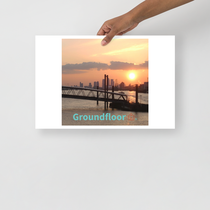 Evening Glow Photo paper poster with Groundfloor with House Logo