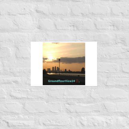 Majestic Sunset Photo paper poster with groundfloorview24 with House Logo