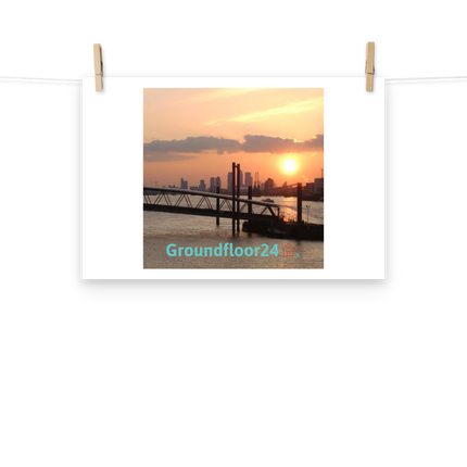 Evening Glow Photo paper poster with Groundfloor24 with House Logo