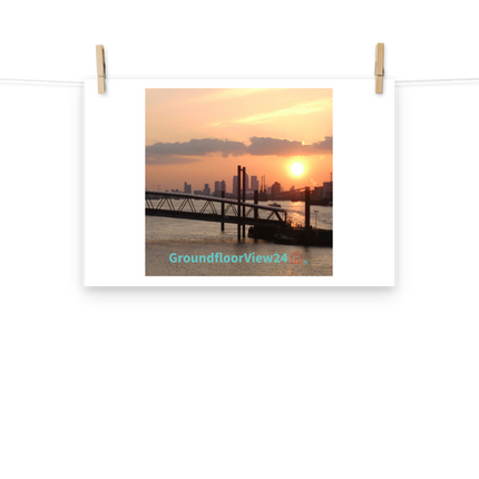 Evening Glow Photo paper poster with GroundfloorView24 with House Logo