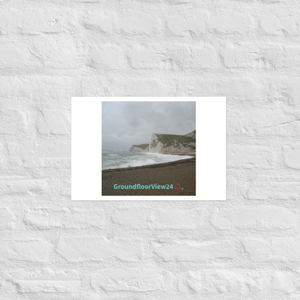 Waves and Sand Photo paper poster with groundfloorview24 with House Logo
