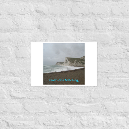 Waves and Sand Photo paper poster with realestatematching without key Logo