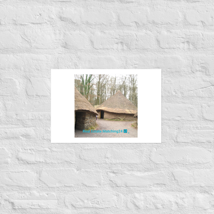 Village Charm Photo paper poster with realestatematching24 with key Logo