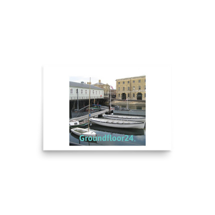Boat on Water Photo paper poster with Groundfloor24 without House Logo