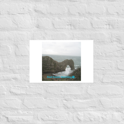 Coastal Escape Photo paper poster with realestatematching with key Logo
