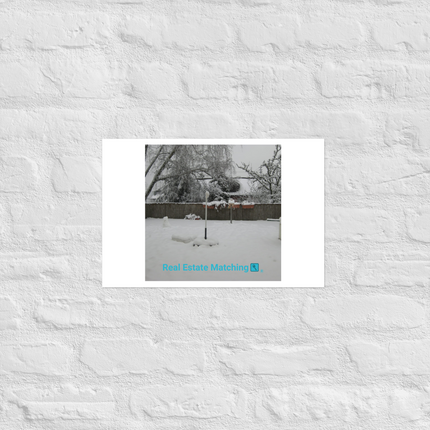 Winter Wonderland Photo paper poster with realestatematching with key Logo