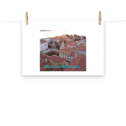 Roof Sunset View Photo paper poster with realestatematching24 without key Logo