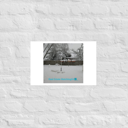 Winter Wonderland Photo paper poster with realestatematching24 with key Logo