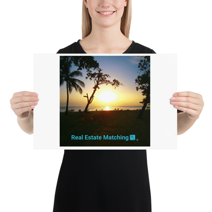 Beautiful Sea View Photo paper poster with realestatematching with key Logo