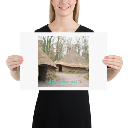 Village Charm Photo paper poster with realestatepartner24 with house Logo