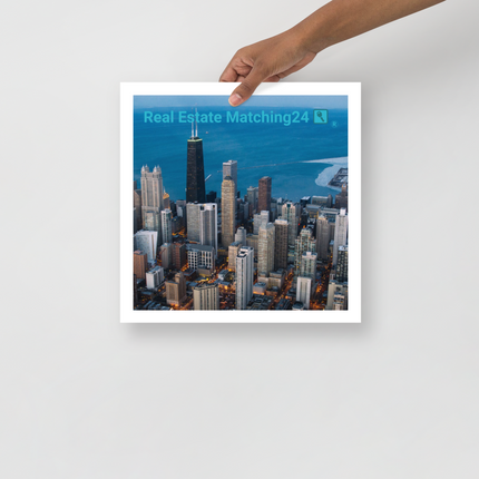 Beutiful Sinari Photo paper poster with Real Estate Matching24 Logo
