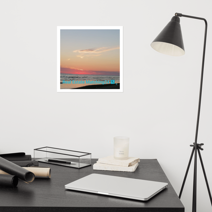 Sunset Sinari Photo paper poster with Real Estate Matching24 Logo