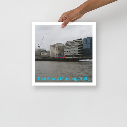 Beautiful Place Photo paper poster with Real Estate Matching24 Logo