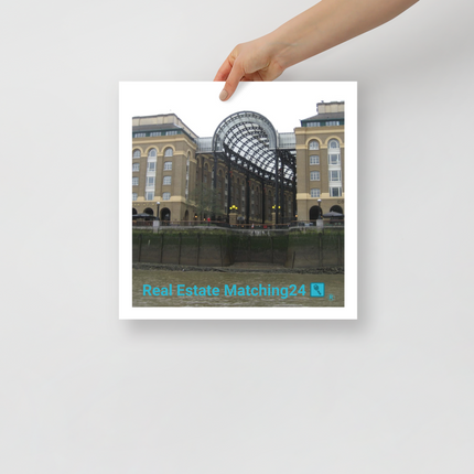 Hay's Galleria Photo paper poster with Real Estate Matching24 Logo