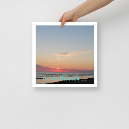 Sunset Sinari Photo paper poster with Groundfloor24 Logo