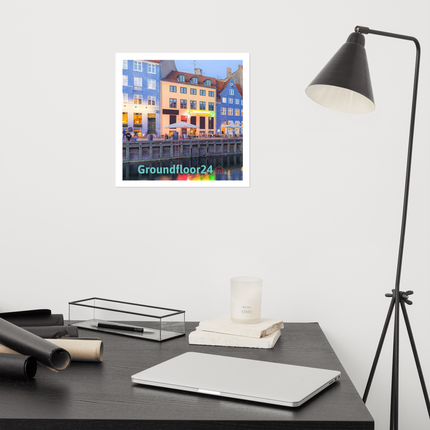 Nyhavn Photo paper poster with Groundfloor24 Logo