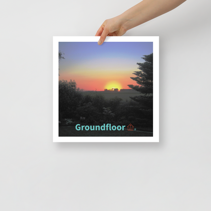 Beautiful Sunset Sinari Photo paper poster with Groundfloor with House Logo