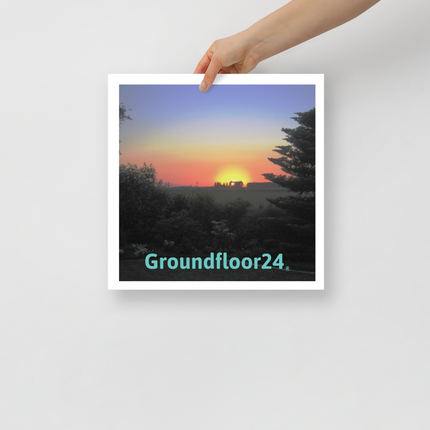 Beautiful Sunset Sinari Photo paper poster with Groundfloor24 without House Logo