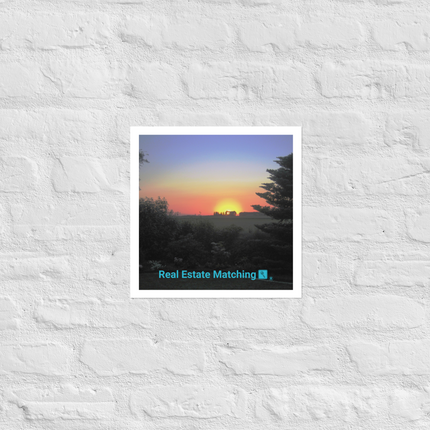 Beautiful Sunset Sinari Photo paper poster with realestatematching with key Logo