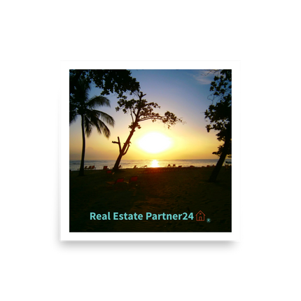 Beautiful Sea View Photo paper poster with realestatepartner24 with house Logo