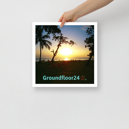 Beautiful Sea View Photo paper poster with Groundfloor24 with House Logo