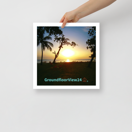 Beautiful Sea View Photo paper poster with groundfloorview24 with House Logo