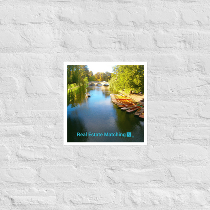 Beautiful Nature Photo paper poster with realestatematching with key Logo