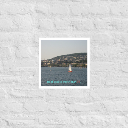Beautiful River & Hills Sinari Photo paper poster with realestatepartner24 with house Logo