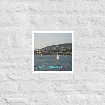 Beautiful River & Hills Sinari Photo paper poster with Groundfloor24 with House Logo
