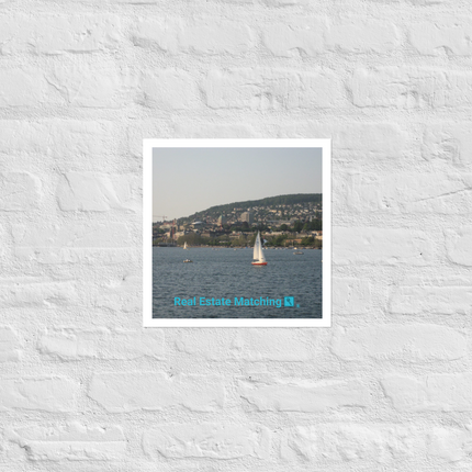 Beautiful River & Hills Sinari Photo paper poster with realestatematching with key Logo