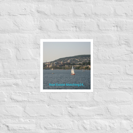 Beautiful River & Hills Sinari Photo paper poster with realestatematching24 without key Logo