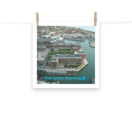 Nice City Photo paper poster with realestatematching with key Logo