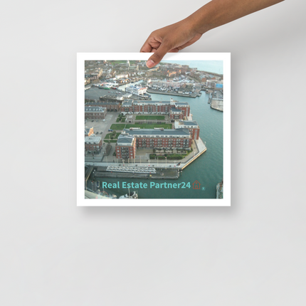 Nice City Photo paper poster with realestatepartner24 with house Logo