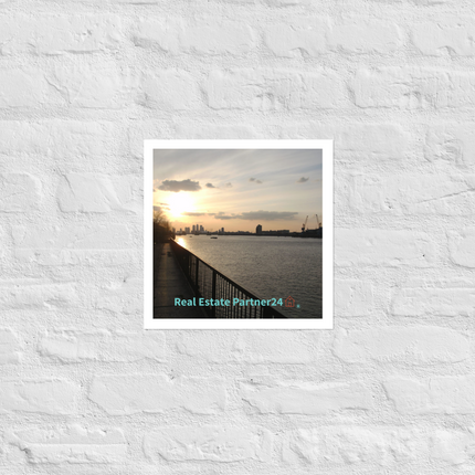 Awesome River View Photo paper poster with realestatepartner24 with house Logo