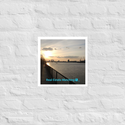 Awesome River View Photo paper poster with realestatematching with key Logo