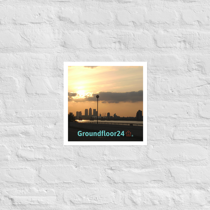 Majestic Sunset Photo paper poster with Groundfloor24 with House Logo