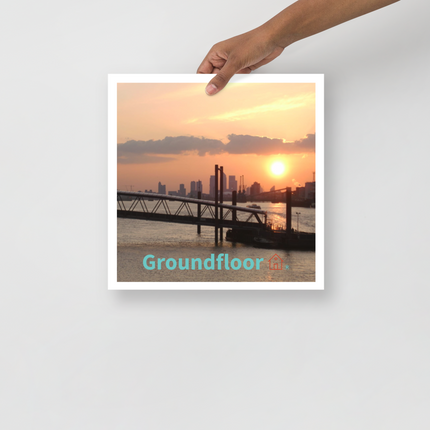 Evening Glow Photo paper poster with Groundfloor with House Logo
