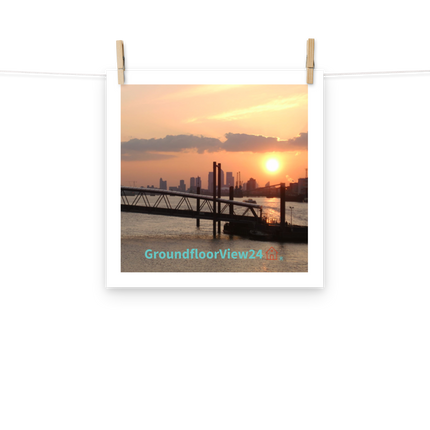 Evening Glow Photo paper poster with GroundfloorView24 with House Logo