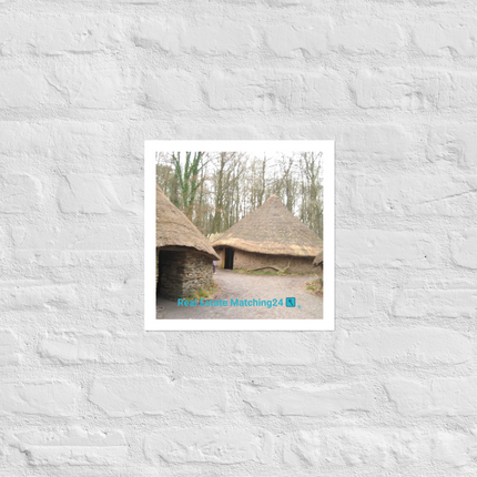 Village Charm Photo paper poster with realestatematching24 with key Logo