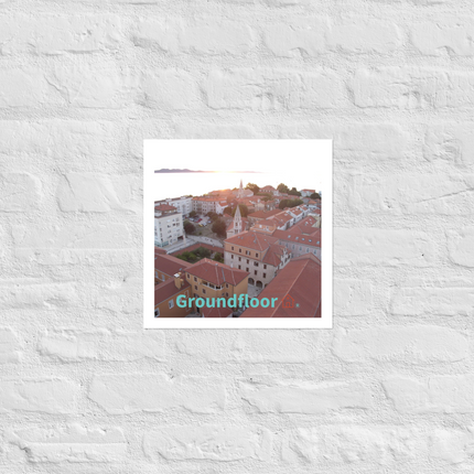 Roof Sunset View Photo paper poster with Groundfloor with House Logo