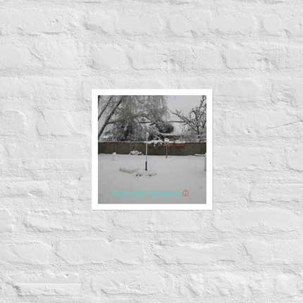 Winter Wonderland Photo paper poster with realestatepartner24 with house Logo