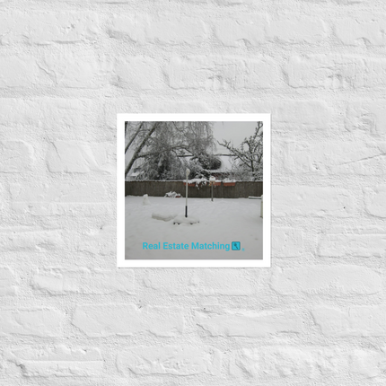 Winter Wonderland Photo paper poster with realestatematching with key Logo